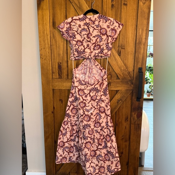 A.L.C Alexandria Gathered Cut Out Floral Dress - Picture 6 of 8